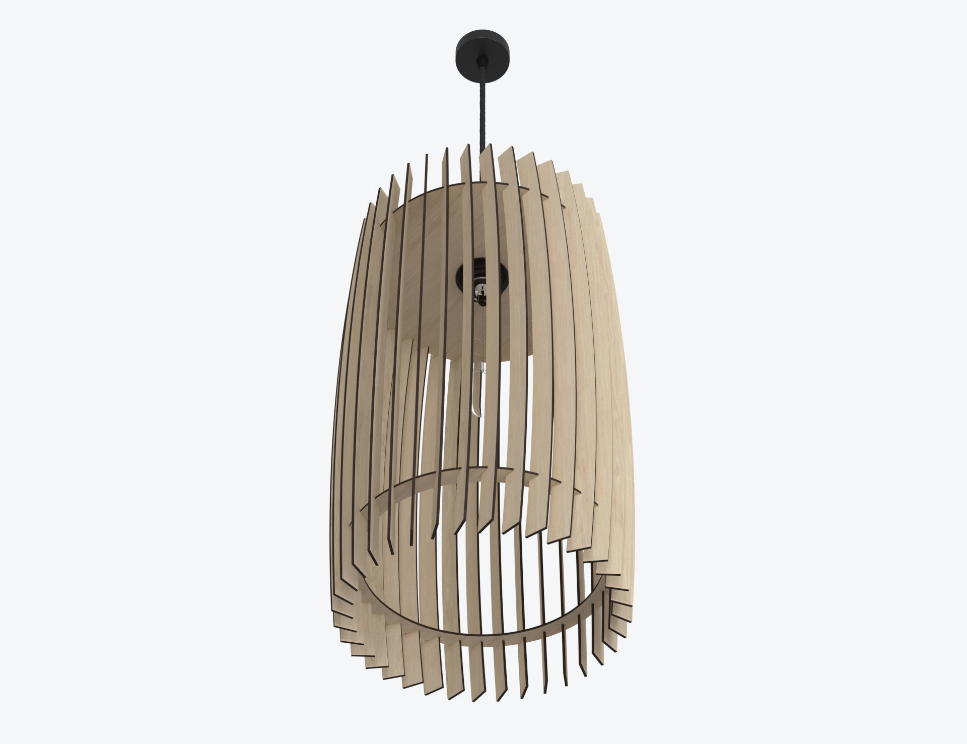 Wood Pendant Lamp 3 3D model_8