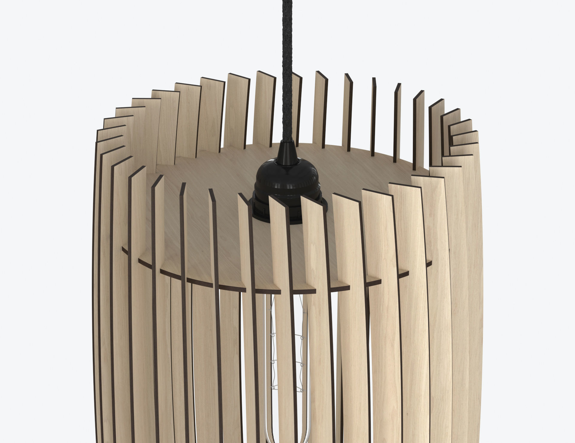 Wood Pendant Lamp 3 3D model_6