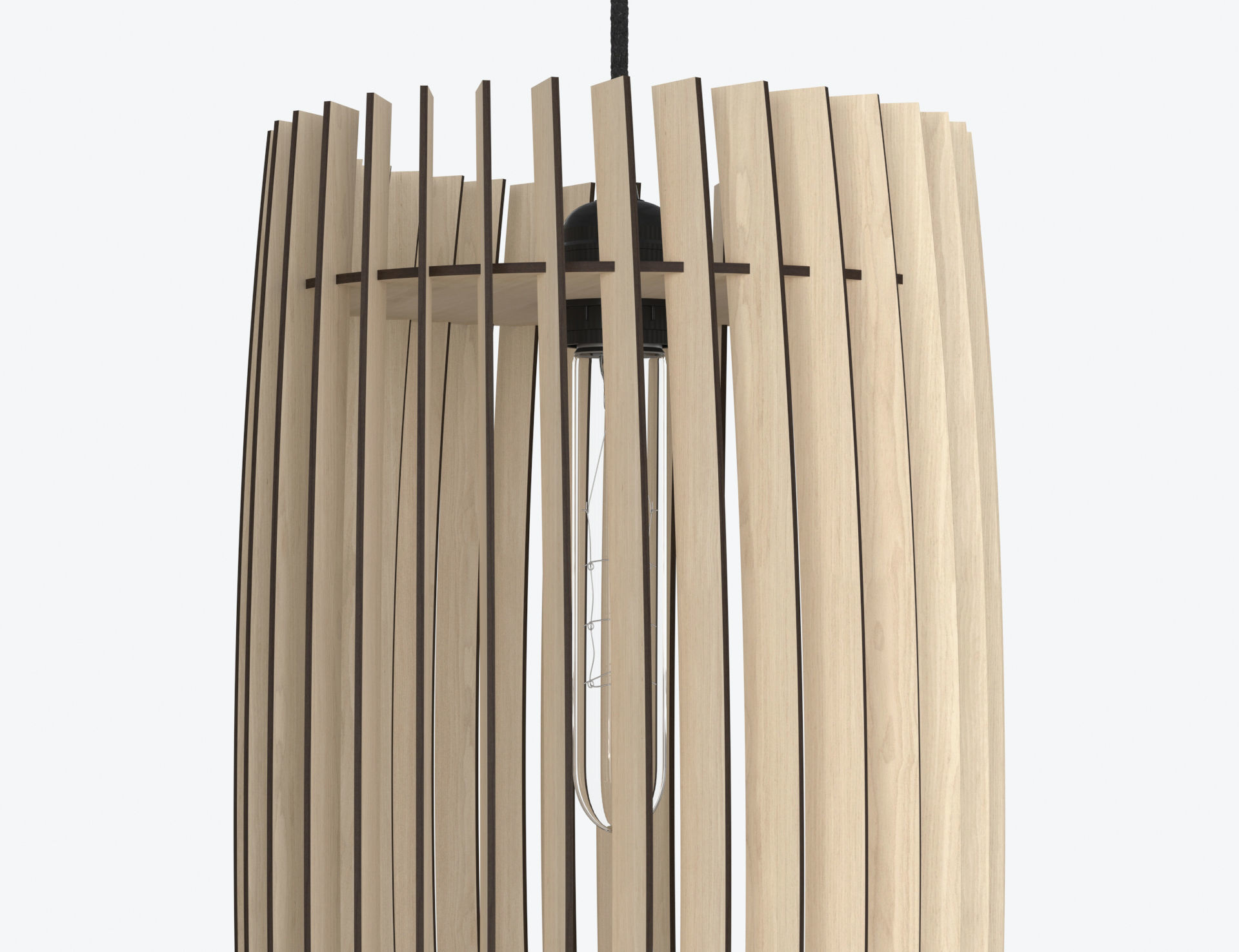 Wood Pendant Lamp 3 3D model_9