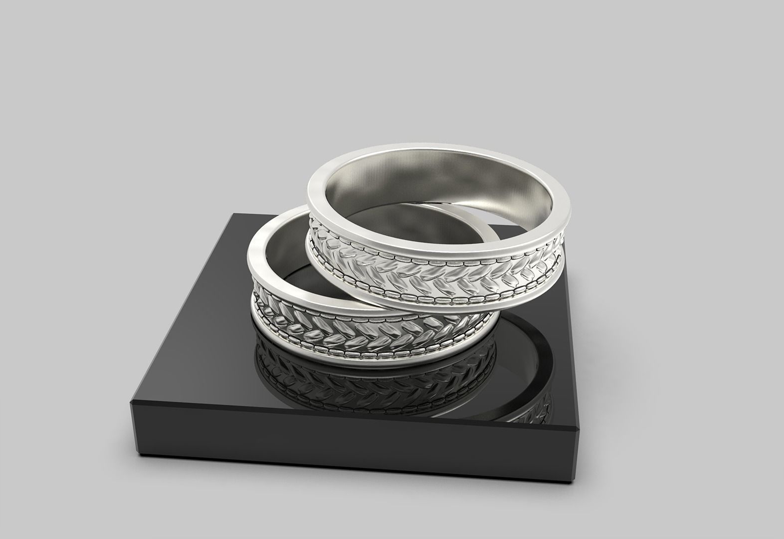 Ring with braid pattern Free 3D print model_3