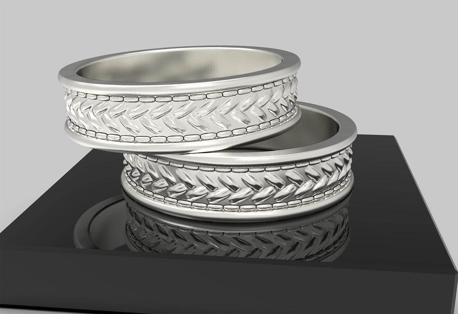 Ring with braid pattern Free 3D print model_1