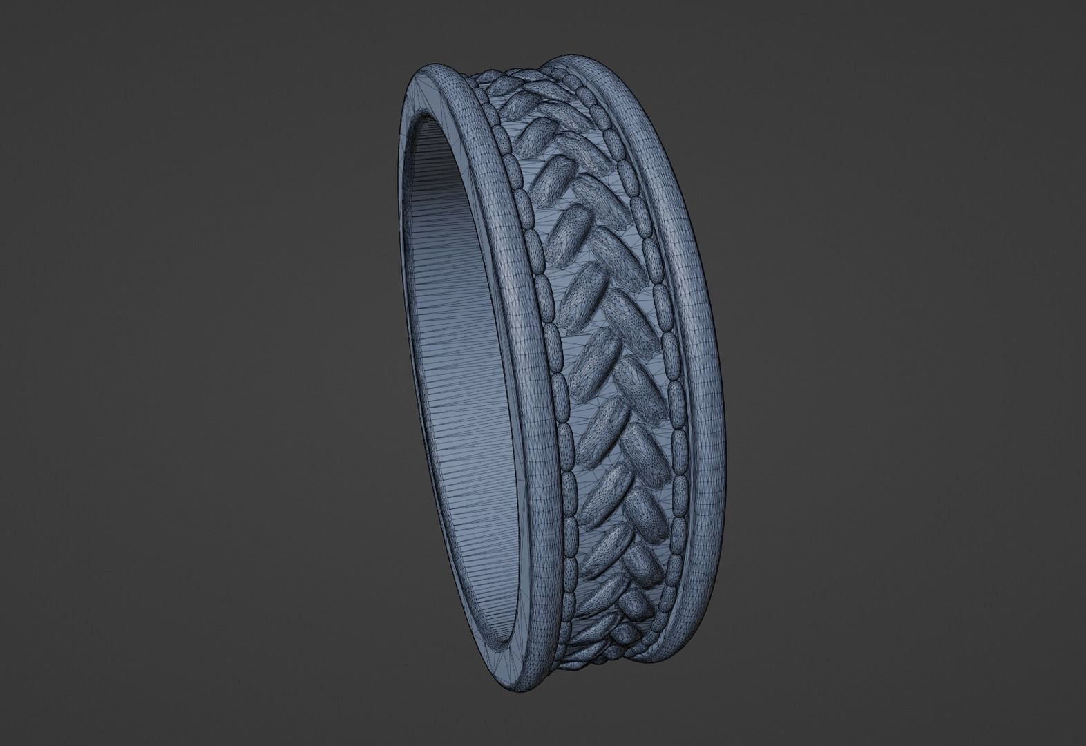 Ring with braid pattern Free 3D print model_8