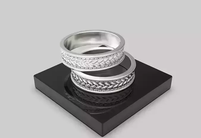 Ring with braid pattern