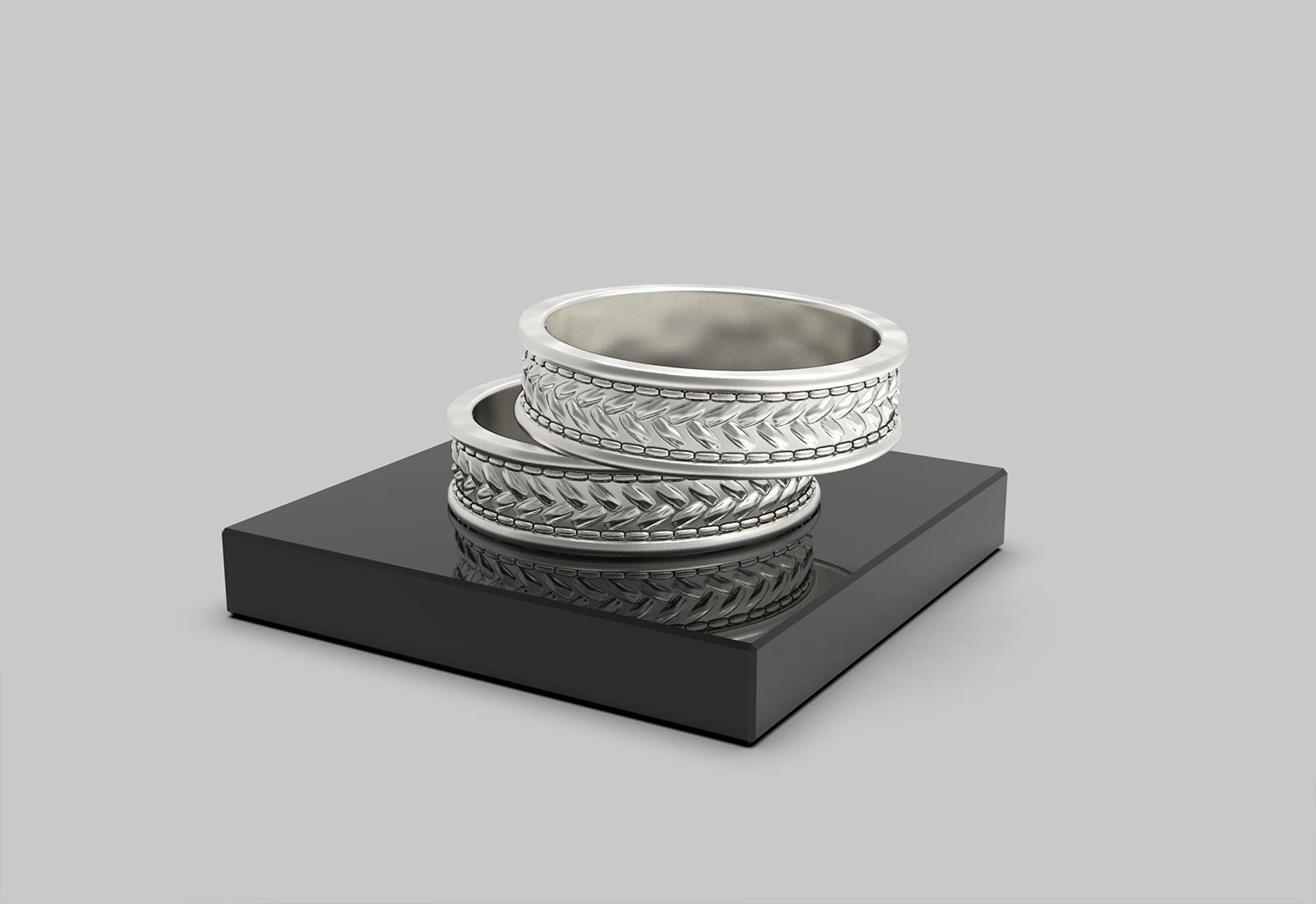 Ring with braid pattern Free 3D print model_2