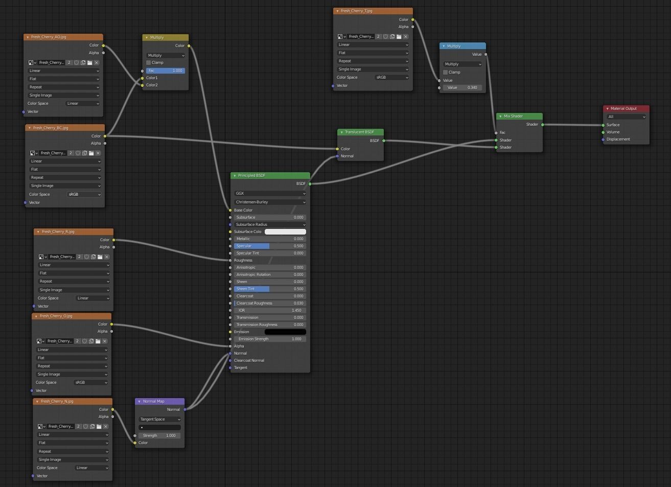 Fresh Cherry Low-poly 3D model_8