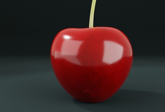 Fresh Cherry Low-poly 3D model 3