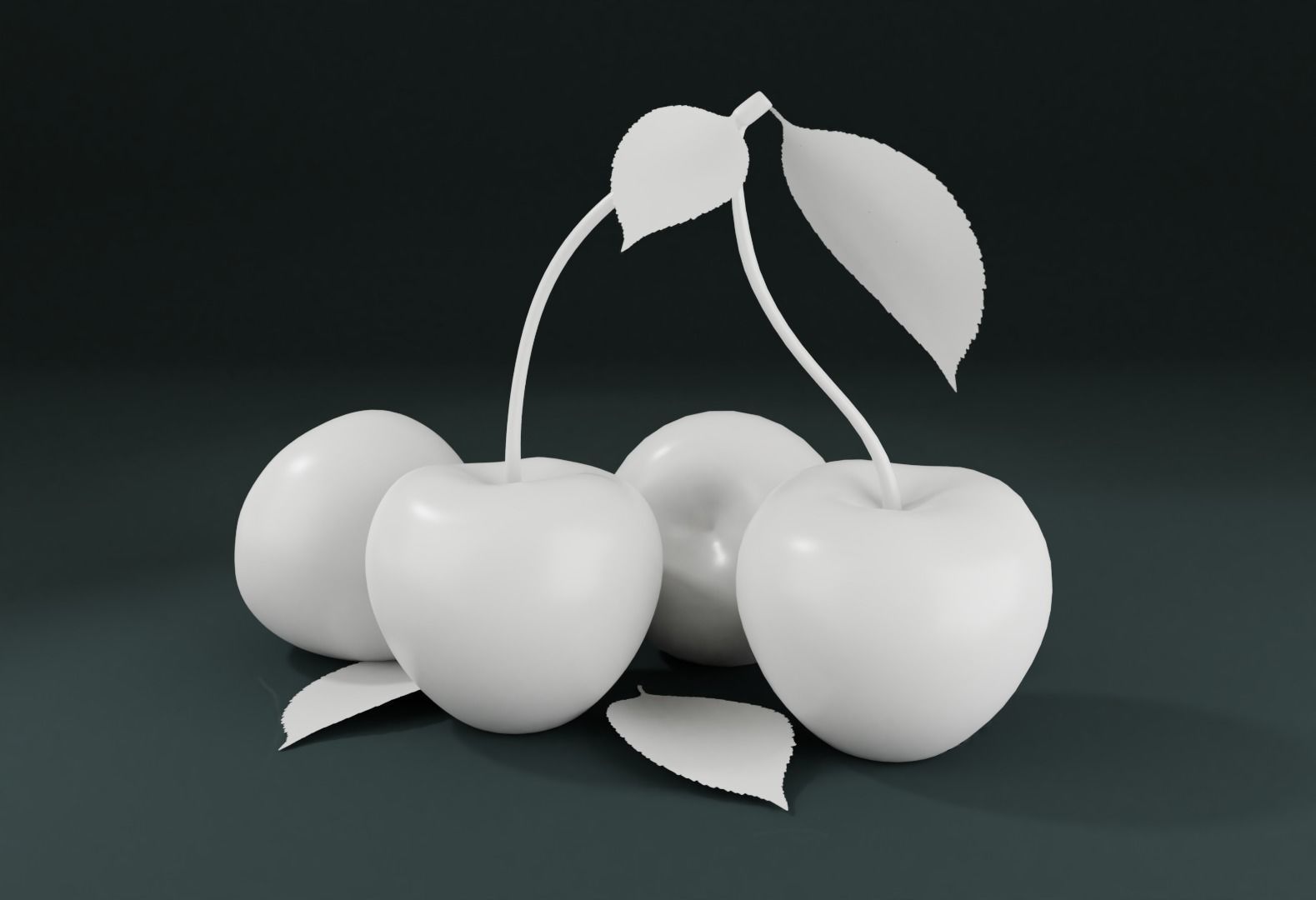 Fresh Cherry Low-poly 3D model_4