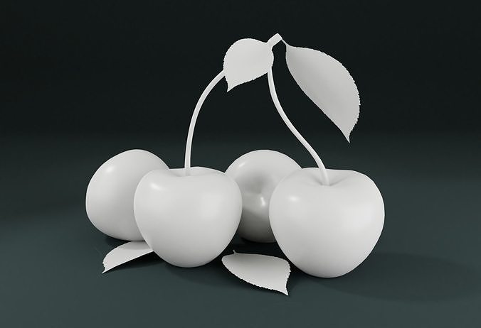 Fresh Cherry Low-poly 3D model 5