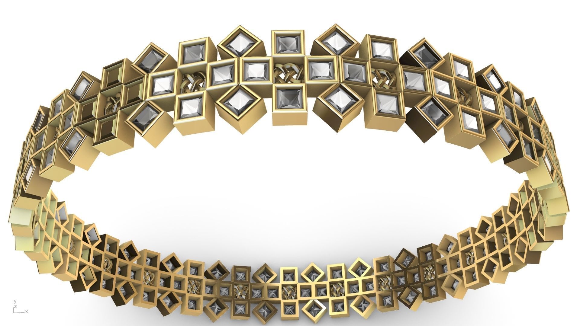 princess cut celtic knot bangle stl verified 3D print model_1