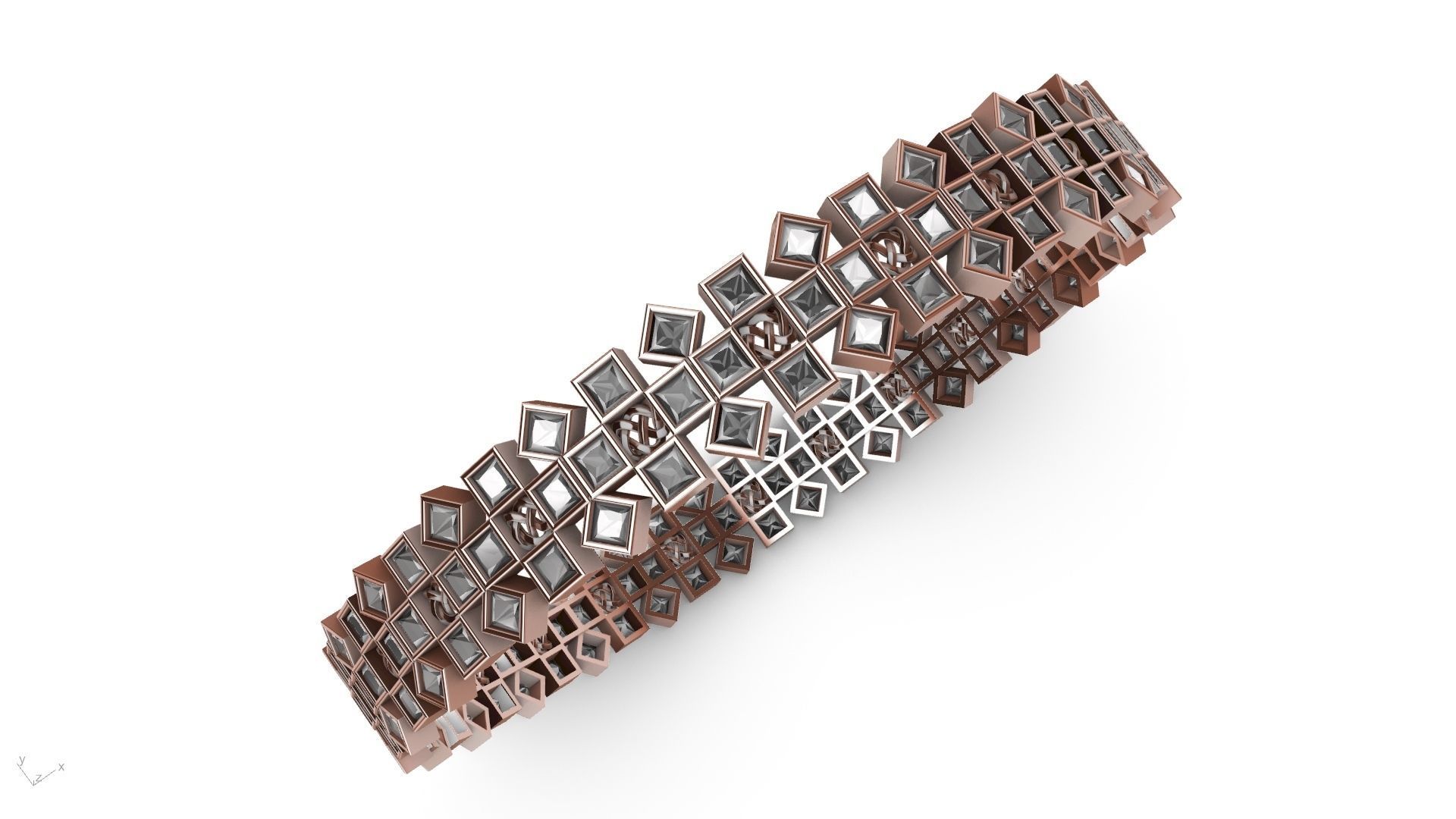 princess cut celtic knot bangle stl verified 3D print model_2