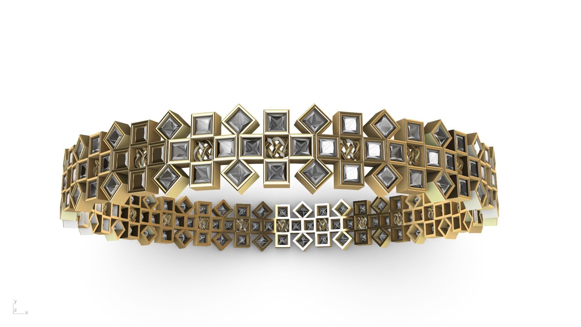 princess cut celtic knot bangle stl verified 3D print model_20