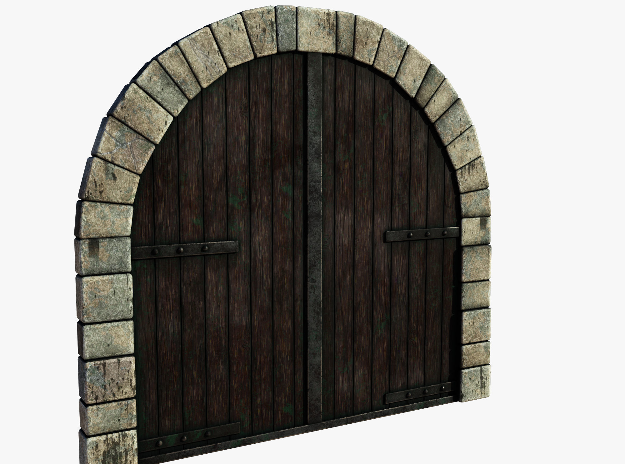 Medieval Door  Low-poly 3D model_1
