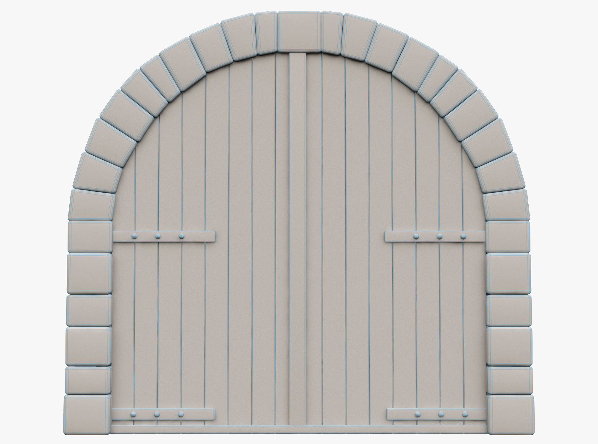 Medieval Door  Low-poly 3D model_3
