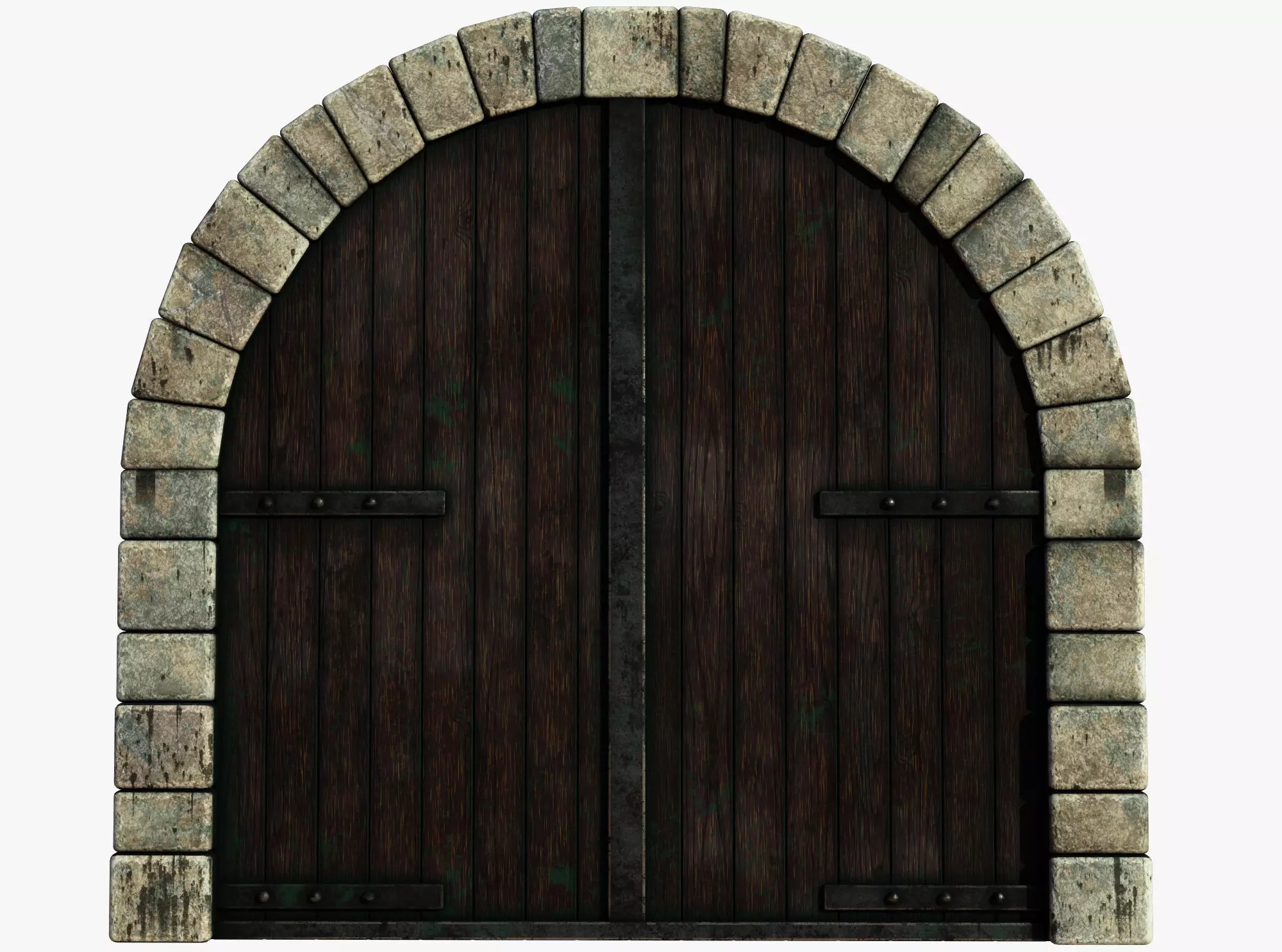 Medieval Door  Low-poly 3D model_0