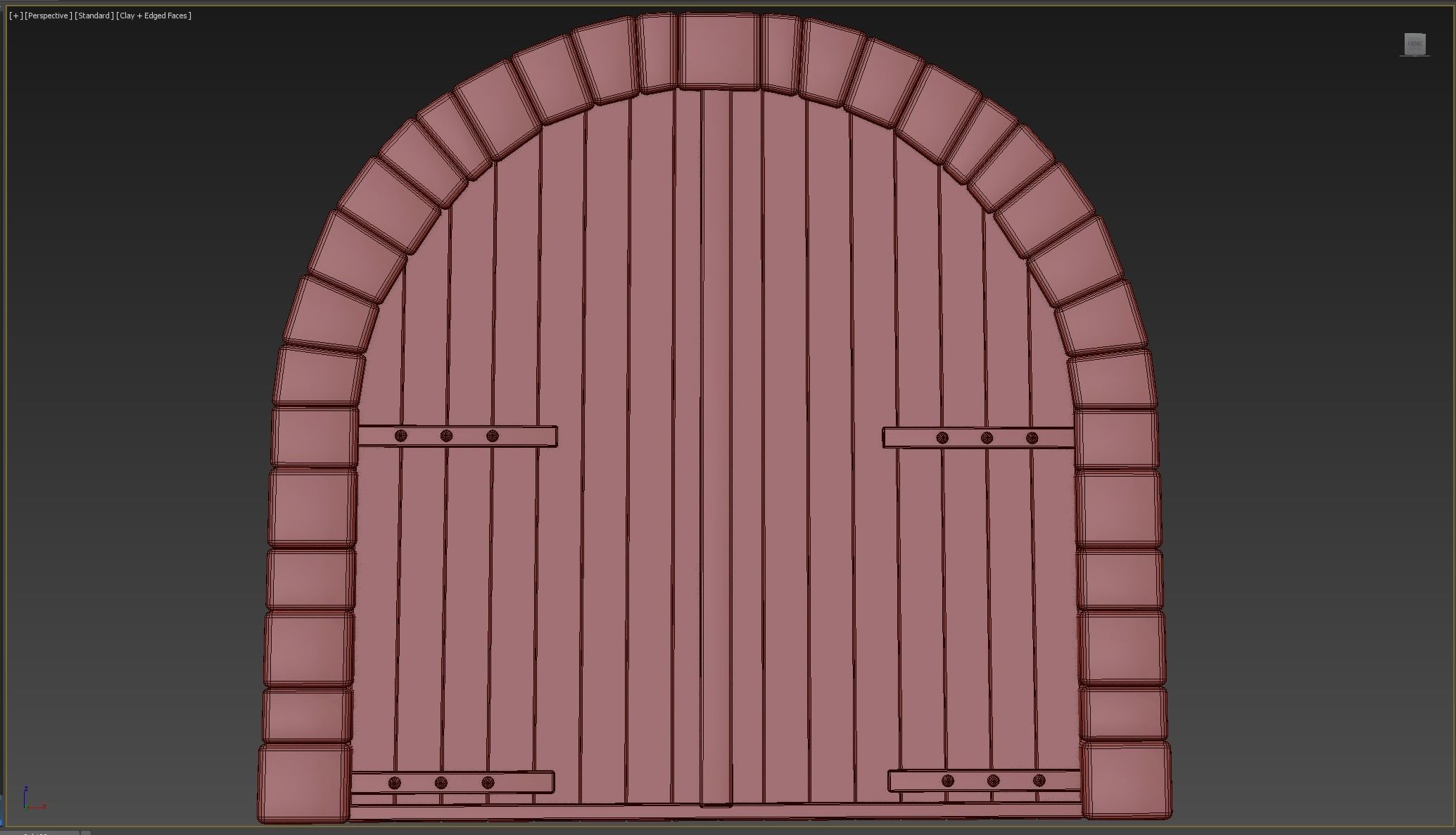 Medieval Door  Low-poly 3D model_7