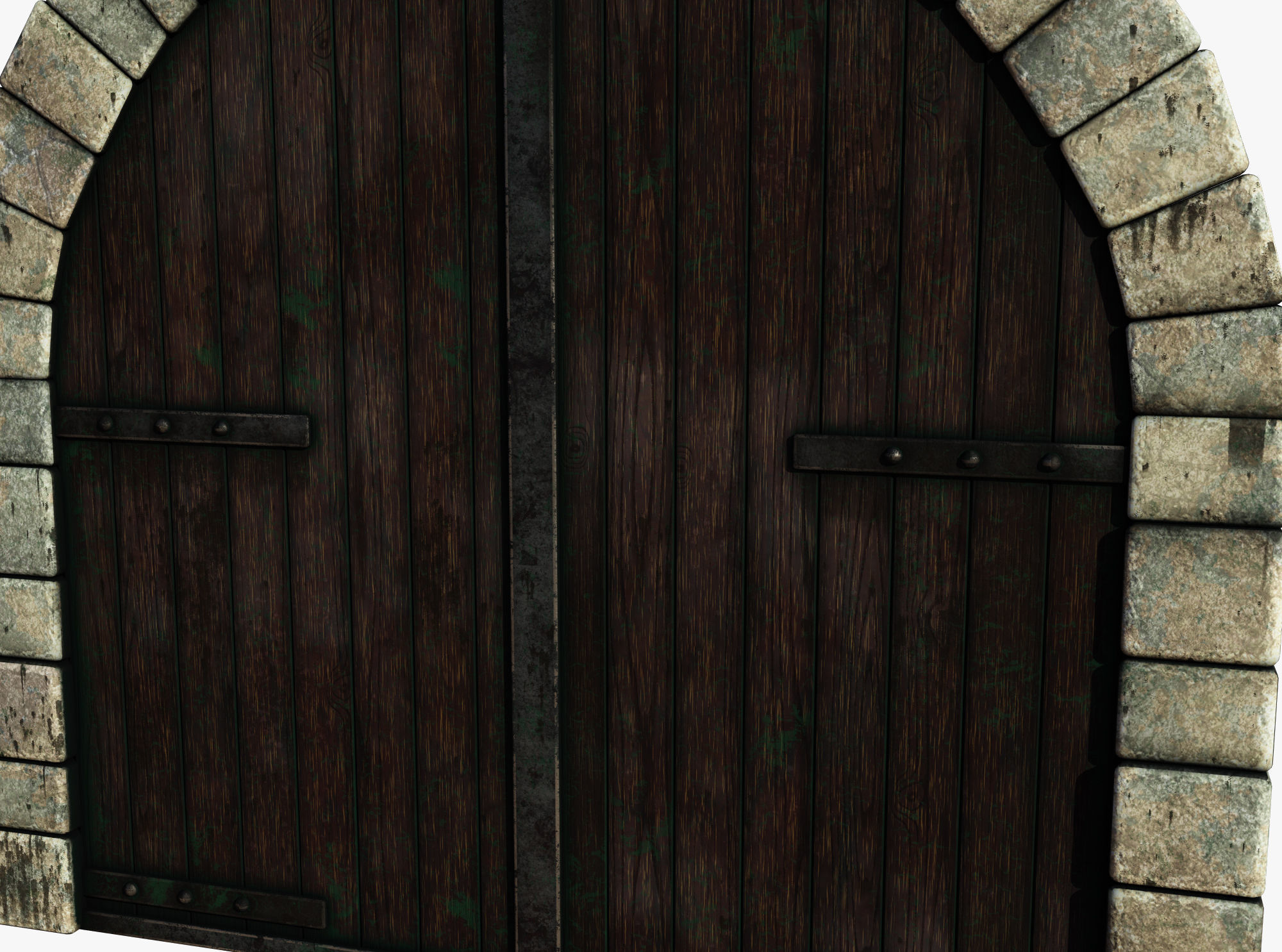Medieval Door  Low-poly 3D model_2