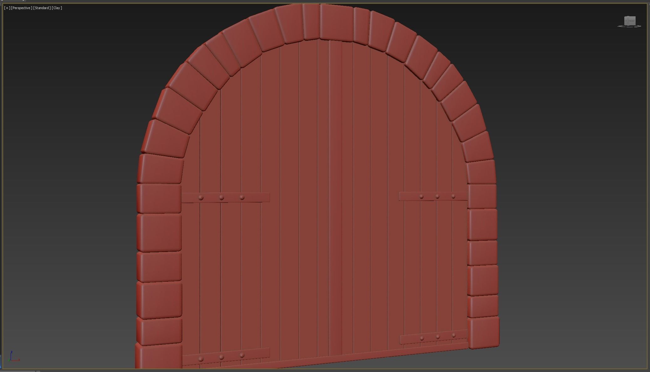 Medieval Door  Low-poly 3D model_6