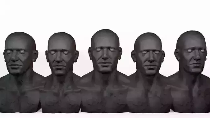 Basemesh Stylized Men Heads