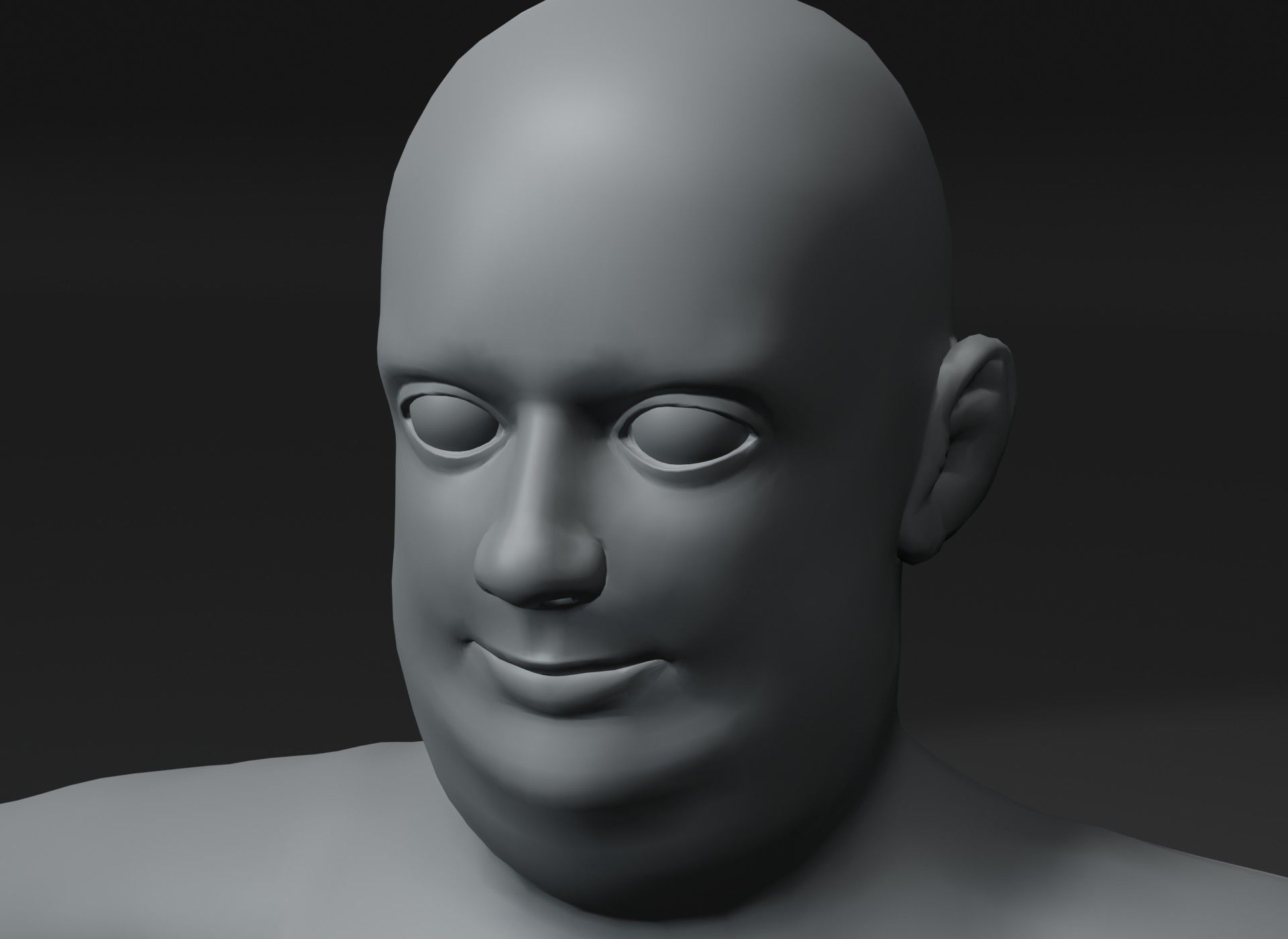 Fat Human Body Base Mesh Animated Rigged 3D Model 20k Poly Low-poly 3D model_34