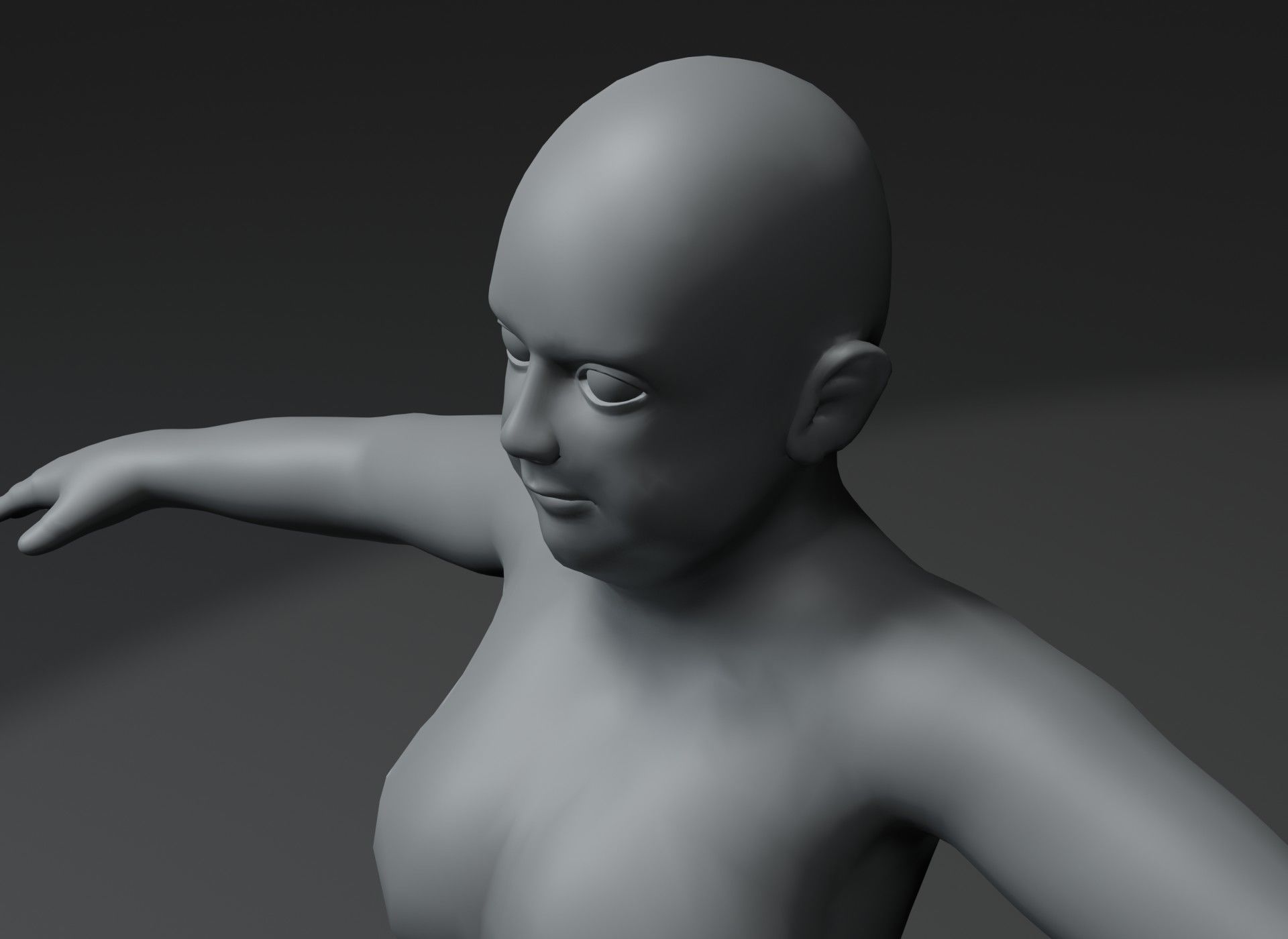 Fat Human Body Base Mesh Animated Rigged 3D Model 20k Poly Low-poly 3D model_66