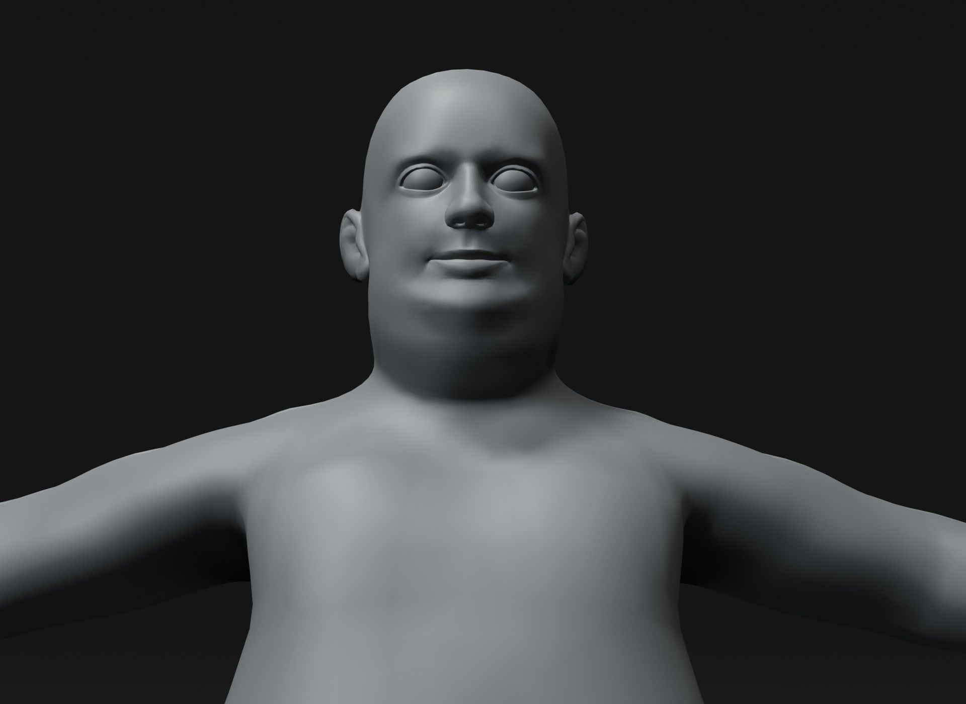 Fat Human Body Base Mesh Animated Rigged 3D Model 20k Poly Low-poly 3D model_33