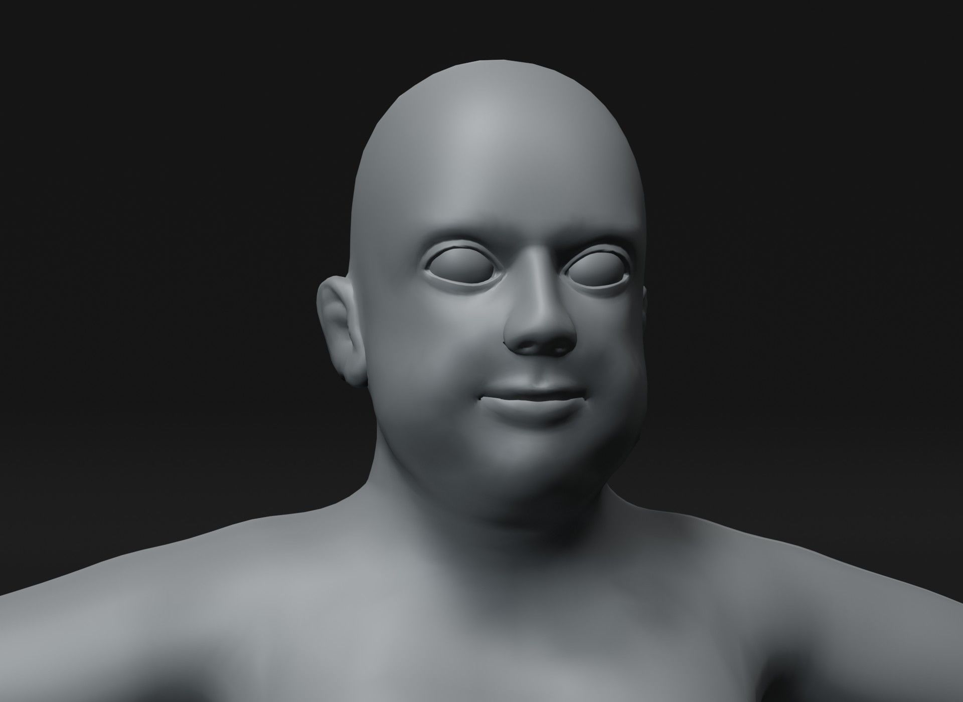 Fat Human Body Base Mesh Animated Rigged 3D Model 20k Poly Low-poly 3D model_55