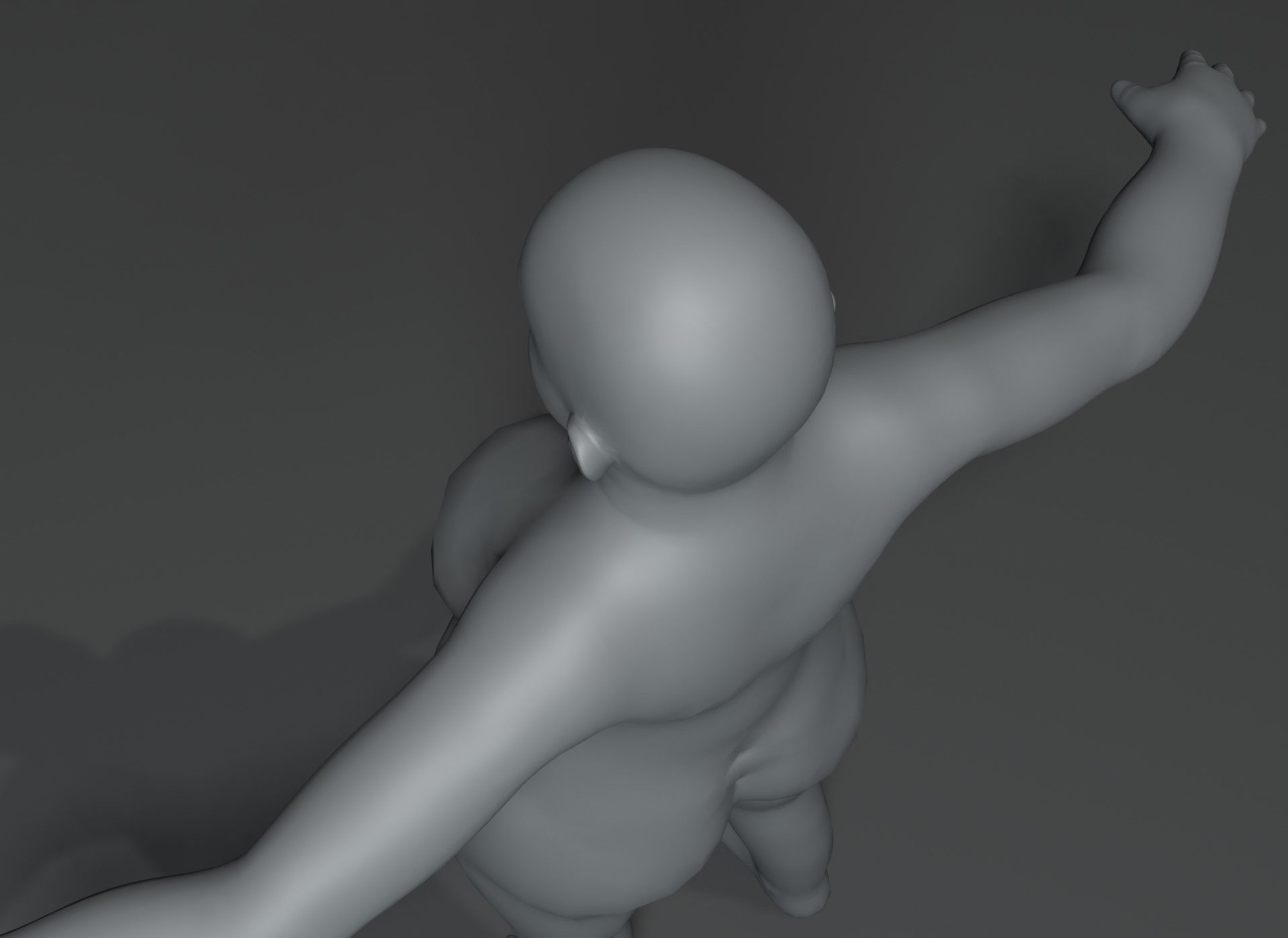 Fat Human Body Base Mesh Animated Rigged 3D Model 20k Poly Low-poly 3D model_59