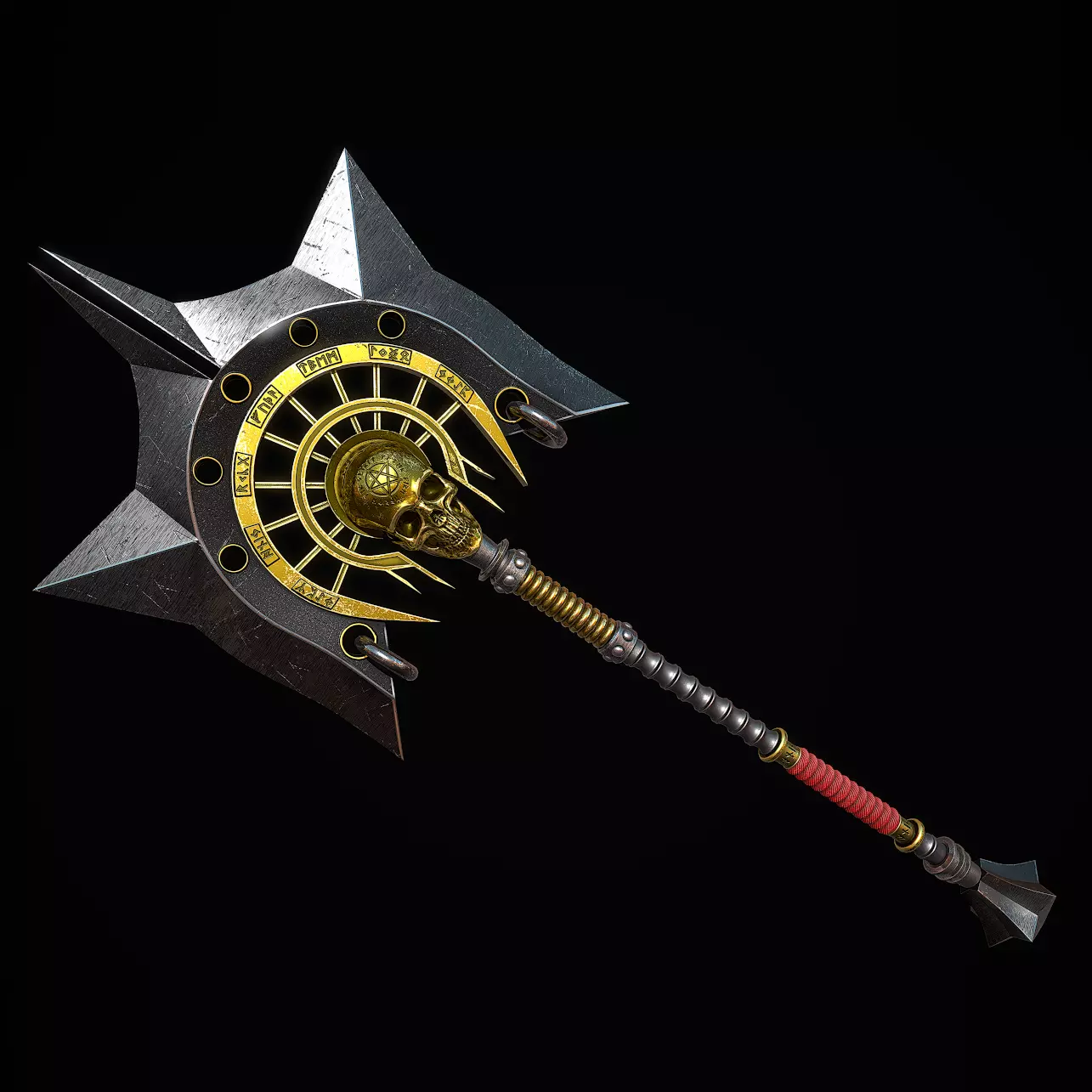 Cursed Battle Axe Low-poly 3D model