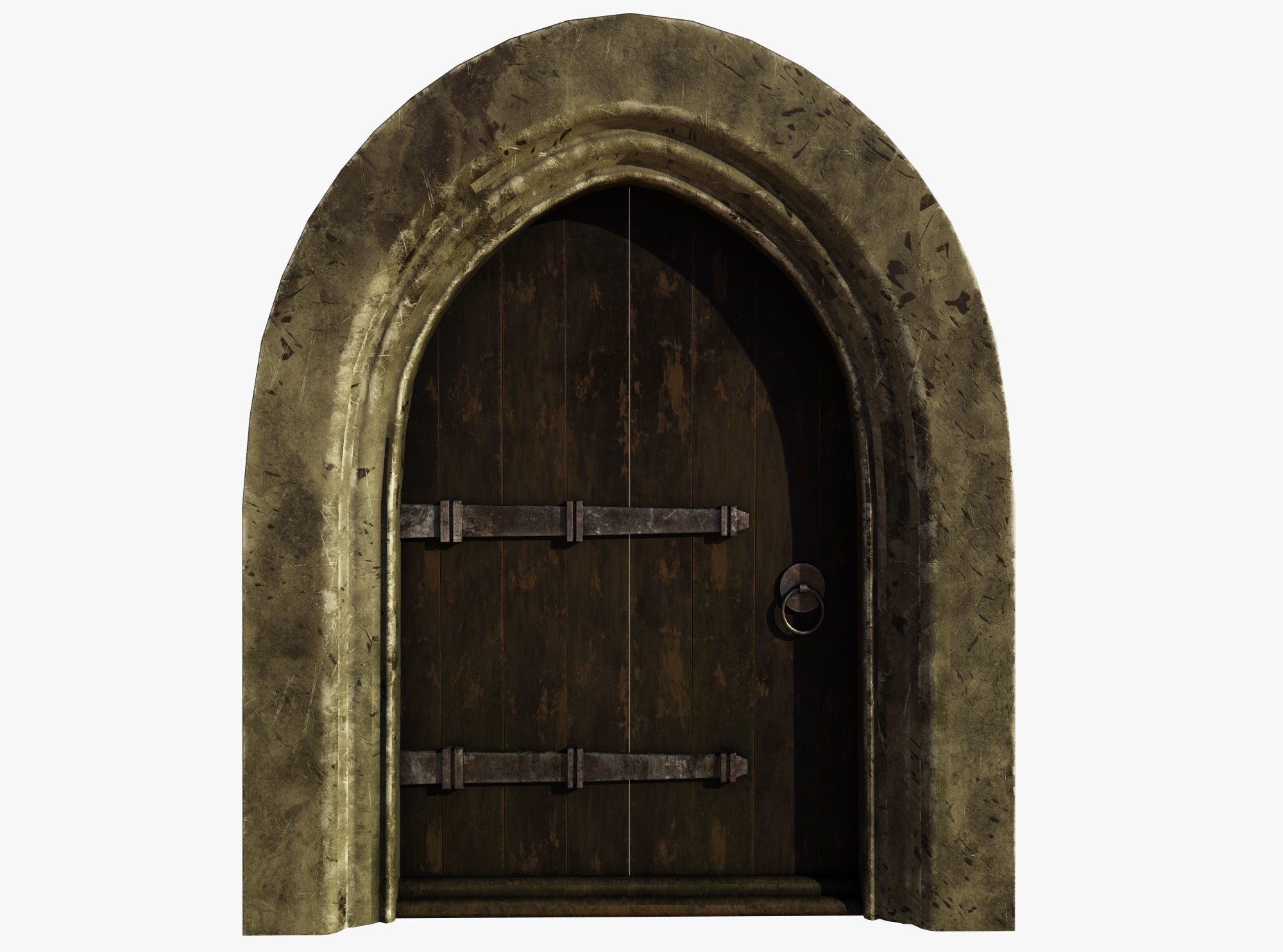 Medieval Door Low-poly 3D model_1