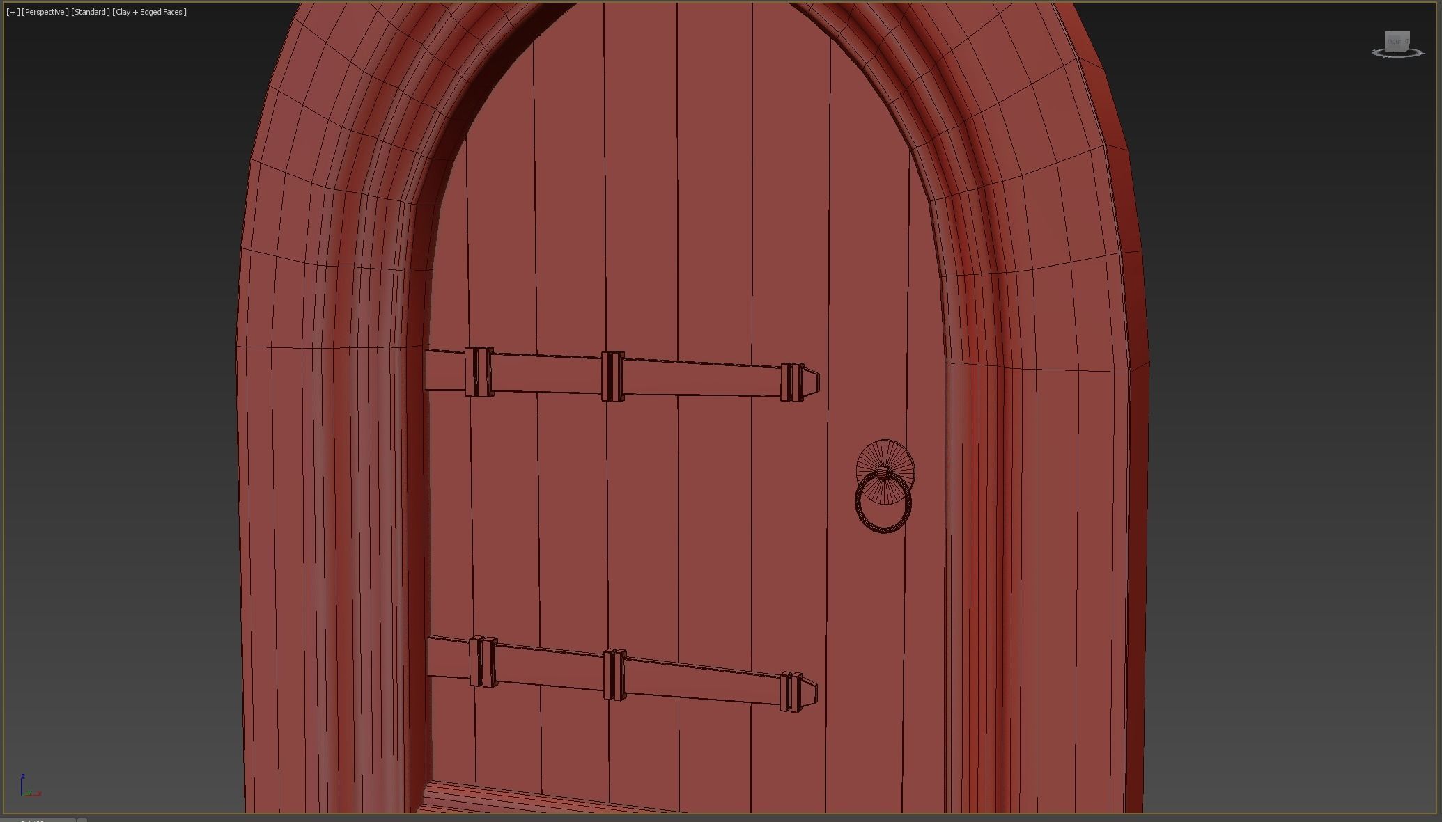 Medieval Door Low-poly 3D model_4