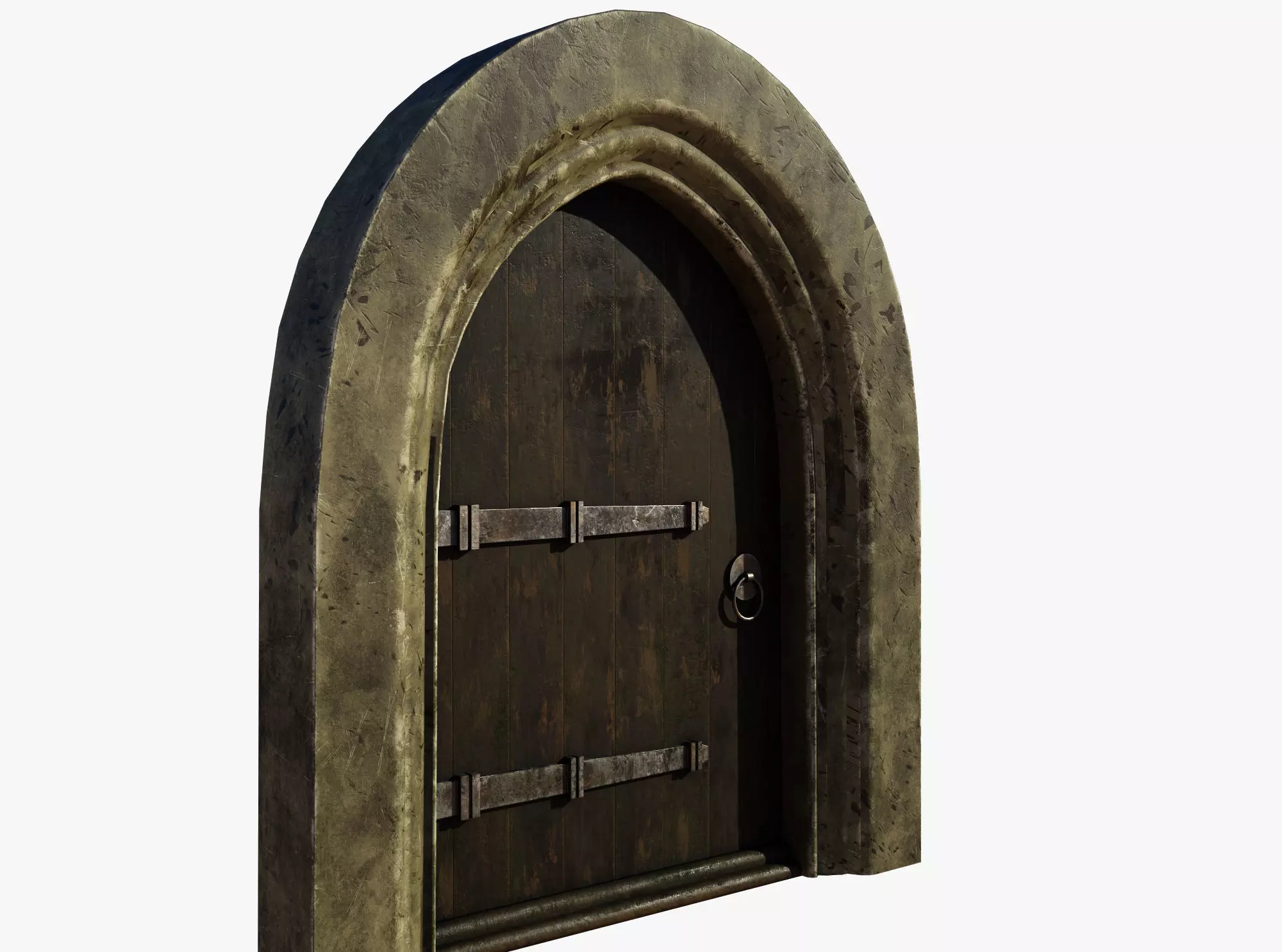Medieval Door Low-poly 3D model_0
