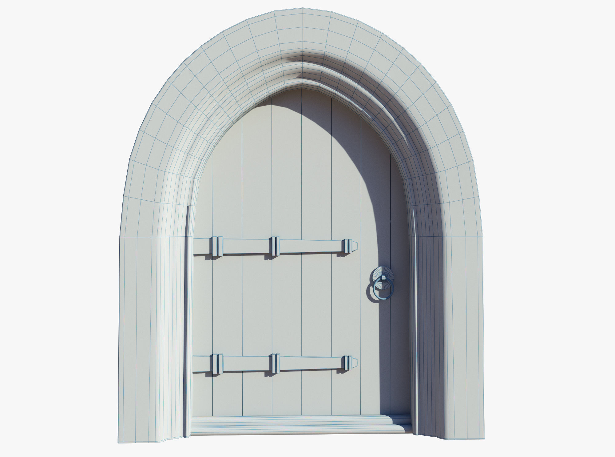Medieval Door Low-poly 3D model_3