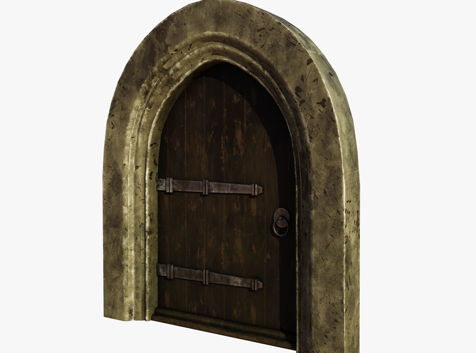 Medieval Door Low-poly 3D model_2