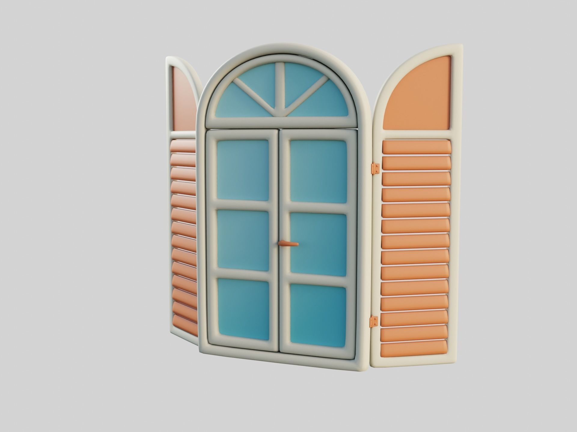 Cartoon Window 24a Low-poly 3D model_4