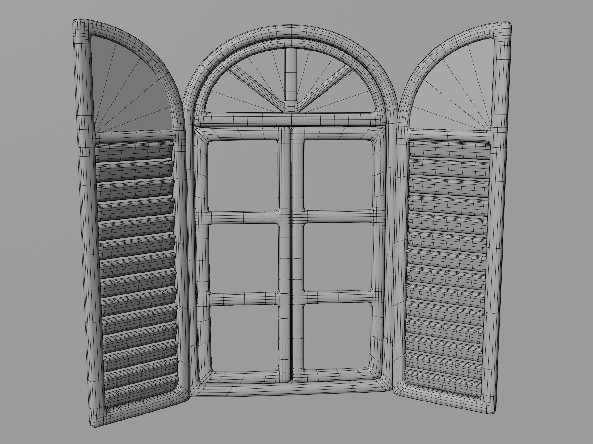 Cartoon Window 24a Low-poly 3D model_11