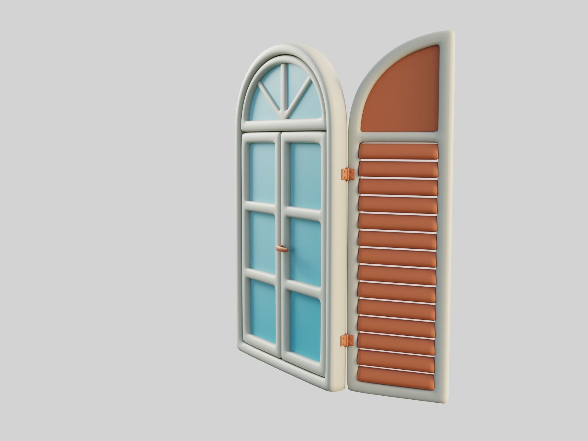 Cartoon Window 24a Low-poly 3D model_3