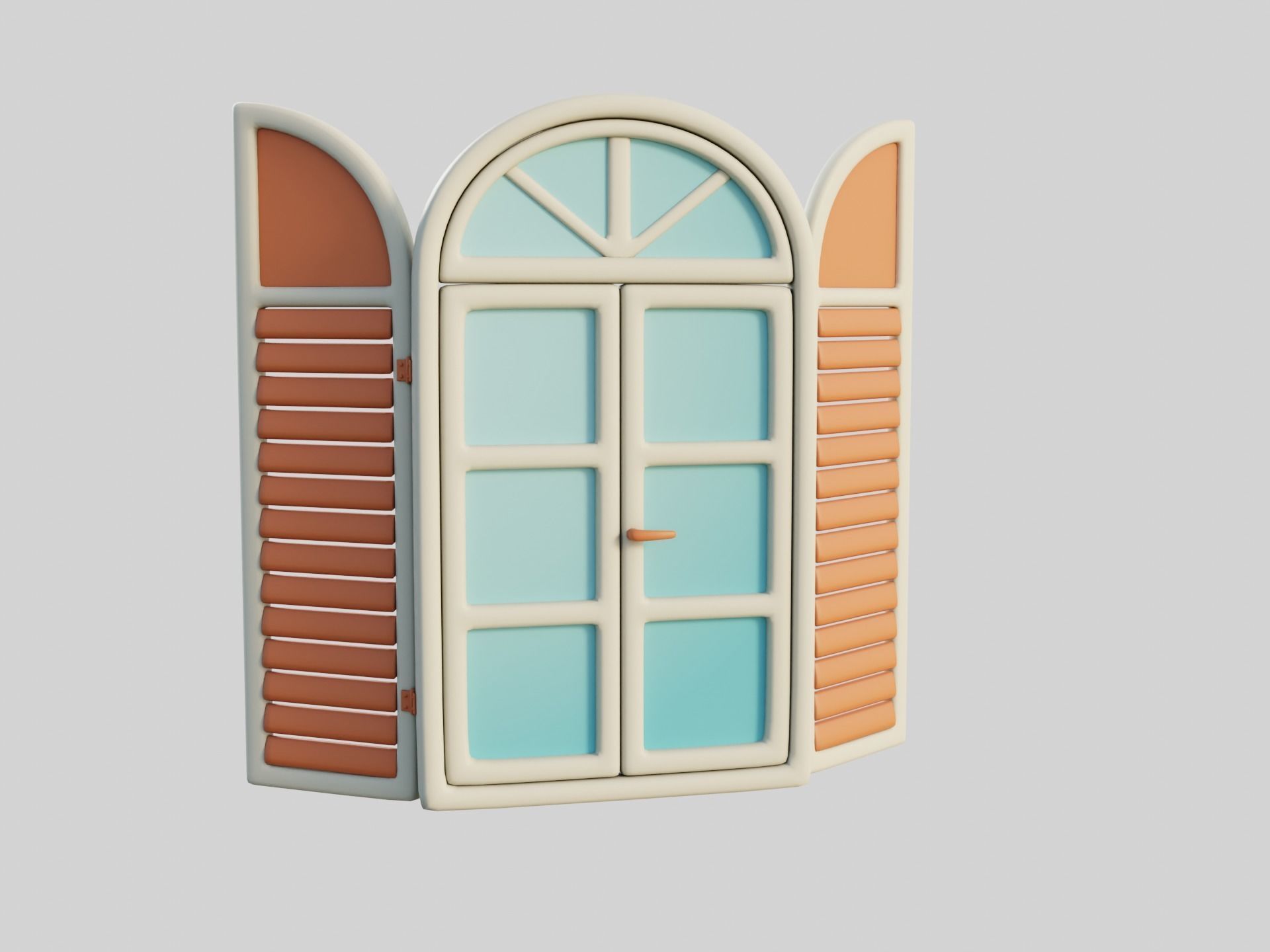 Cartoon Window 24a Low-poly 3D model_5