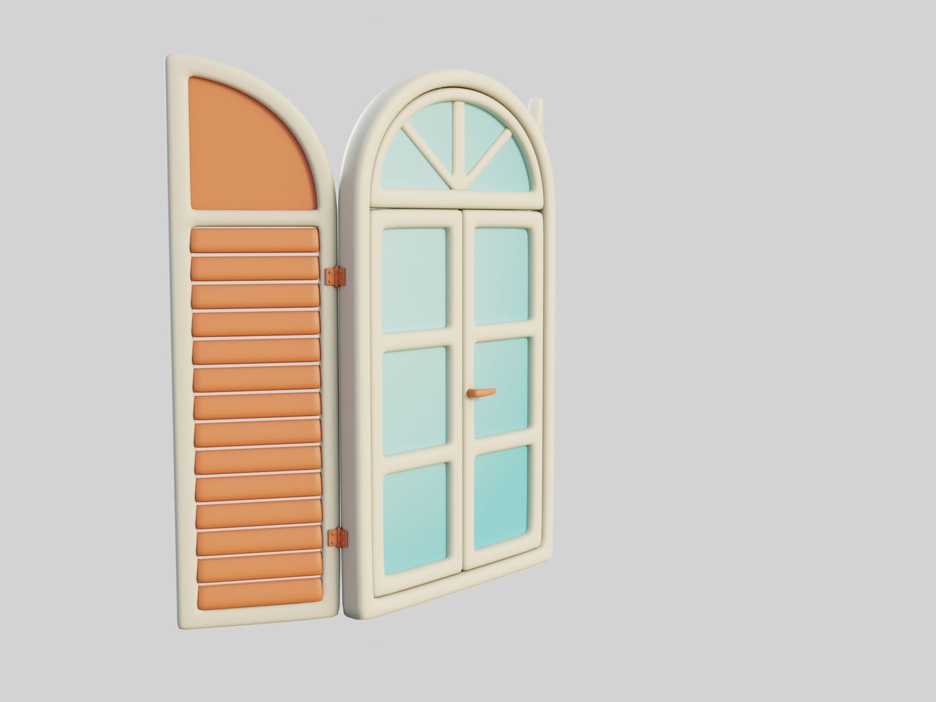 Cartoon Window 24a Low-poly 3D model_6