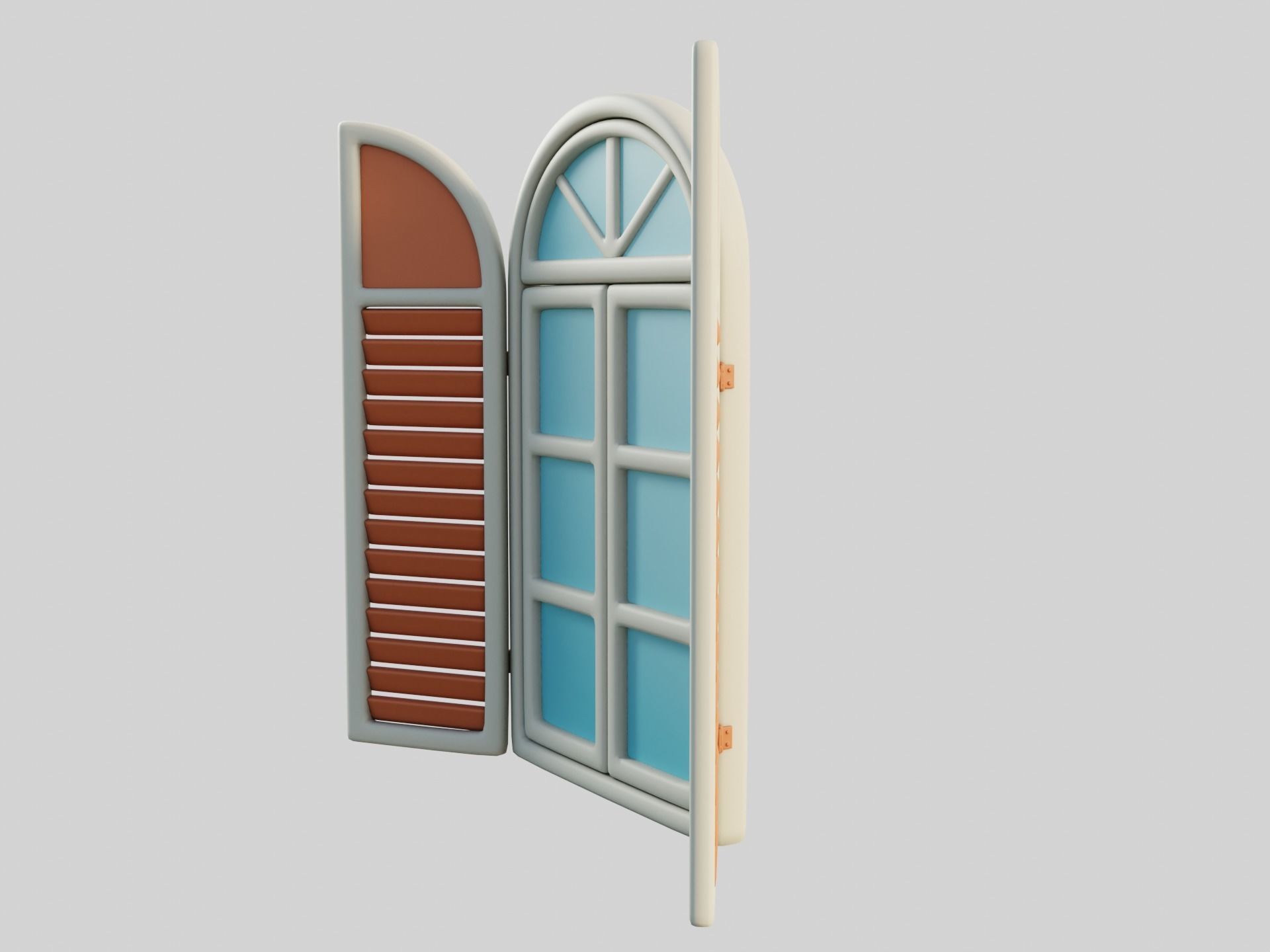 Cartoon Window 24a Low-poly 3D model_8
