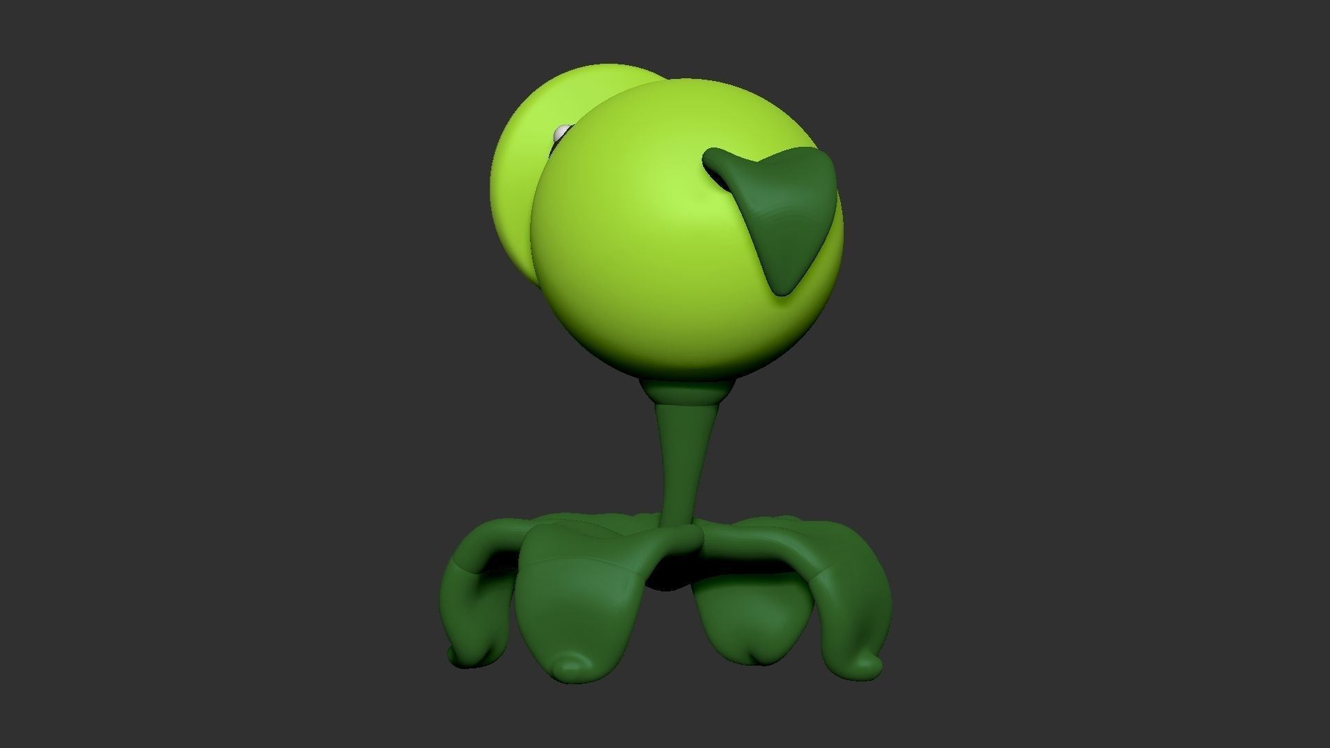Peashooter from Plants vs Zombies - 3D Print Model 3D print model_3