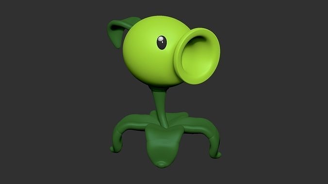 Peashooter from Plants vs Zombies - 3D Print Model 3D print model