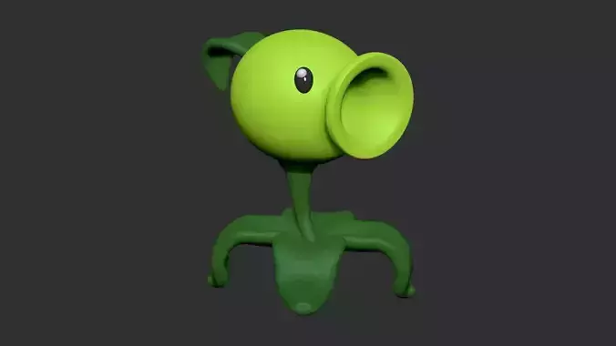 Peashooter from Plants vs Zombies - 3D Print Model 3D print model