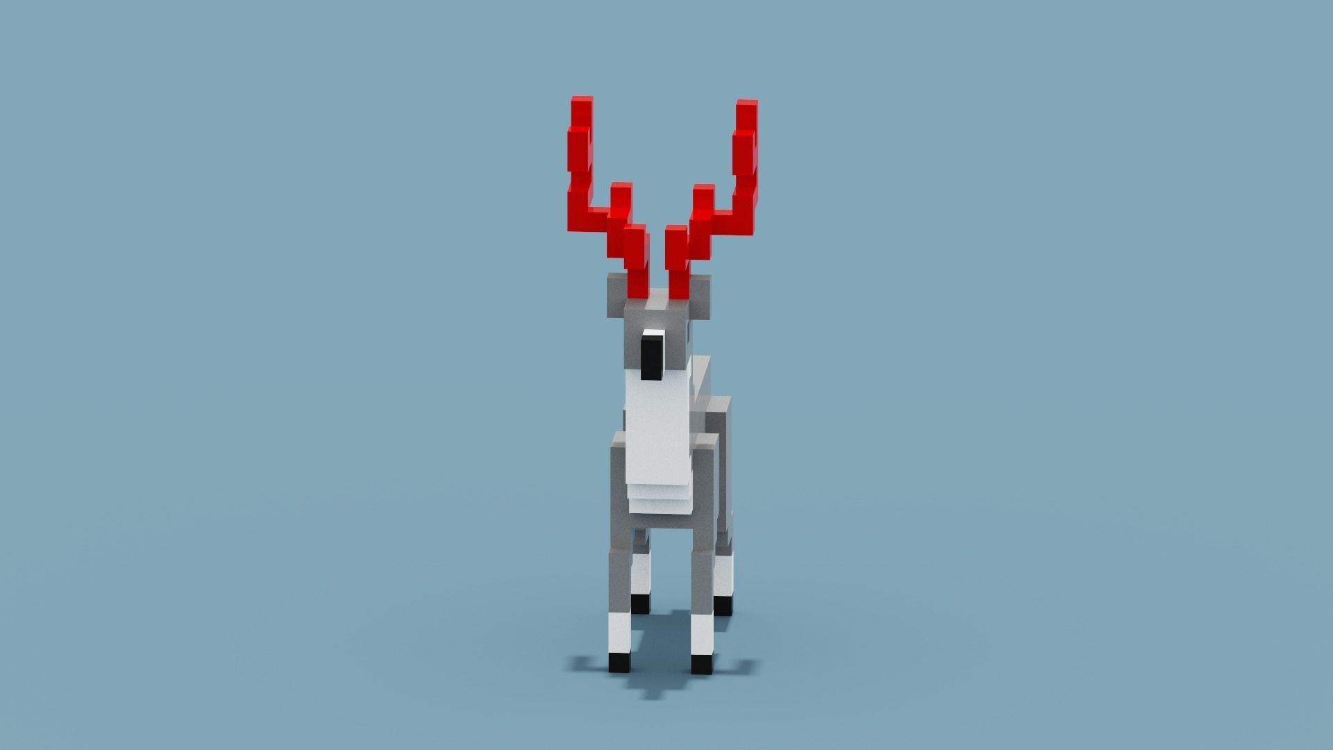 Voxel Deer Low-poly 3D model_11