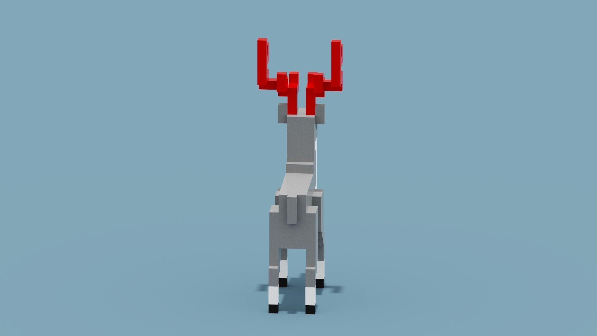 Voxel Deer Low-poly 3D model_5