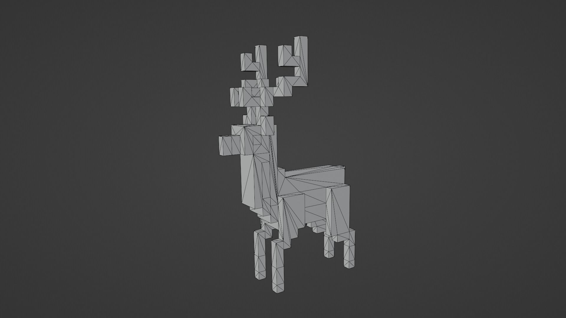 Voxel Deer Low-poly 3D model_12