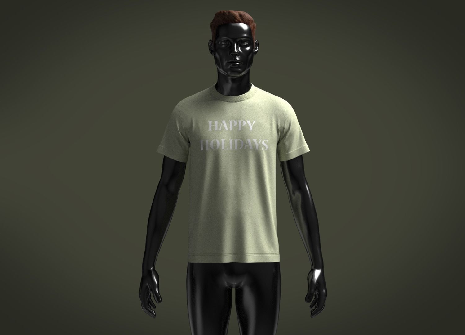 T-Shirt-Green t shirt 3D model_6