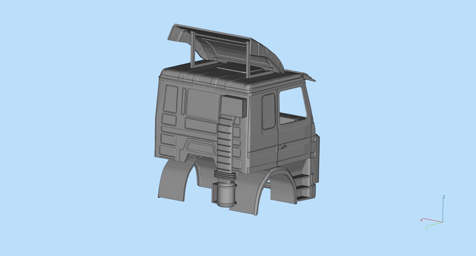 Cabin Printable Old Truck 3D Model STL 3D print model_4