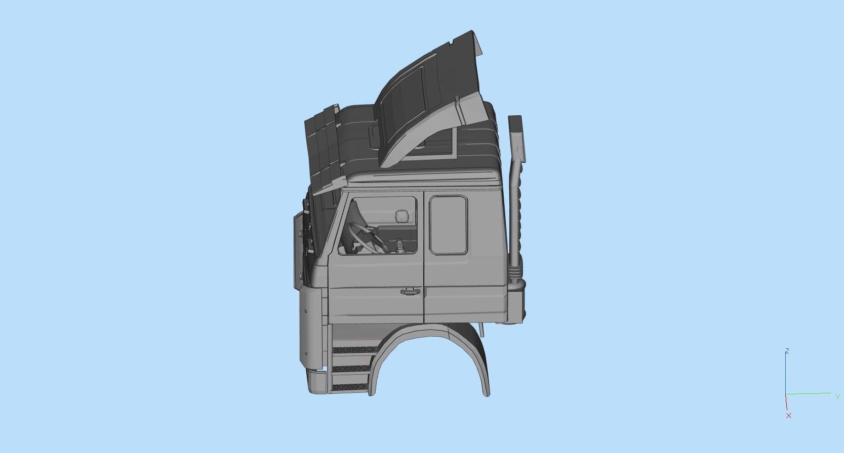 Cabin Printable Old Truck 3D Model STL 3D print model_6