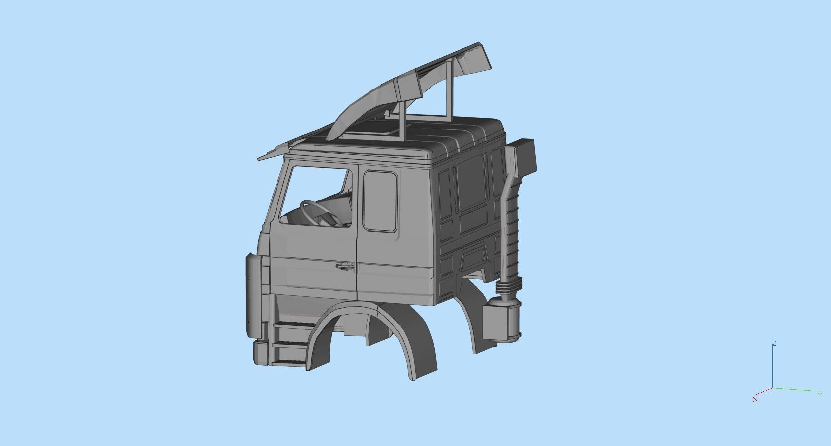 Cabin Printable Old Truck 3D Model STL 3D print model_7