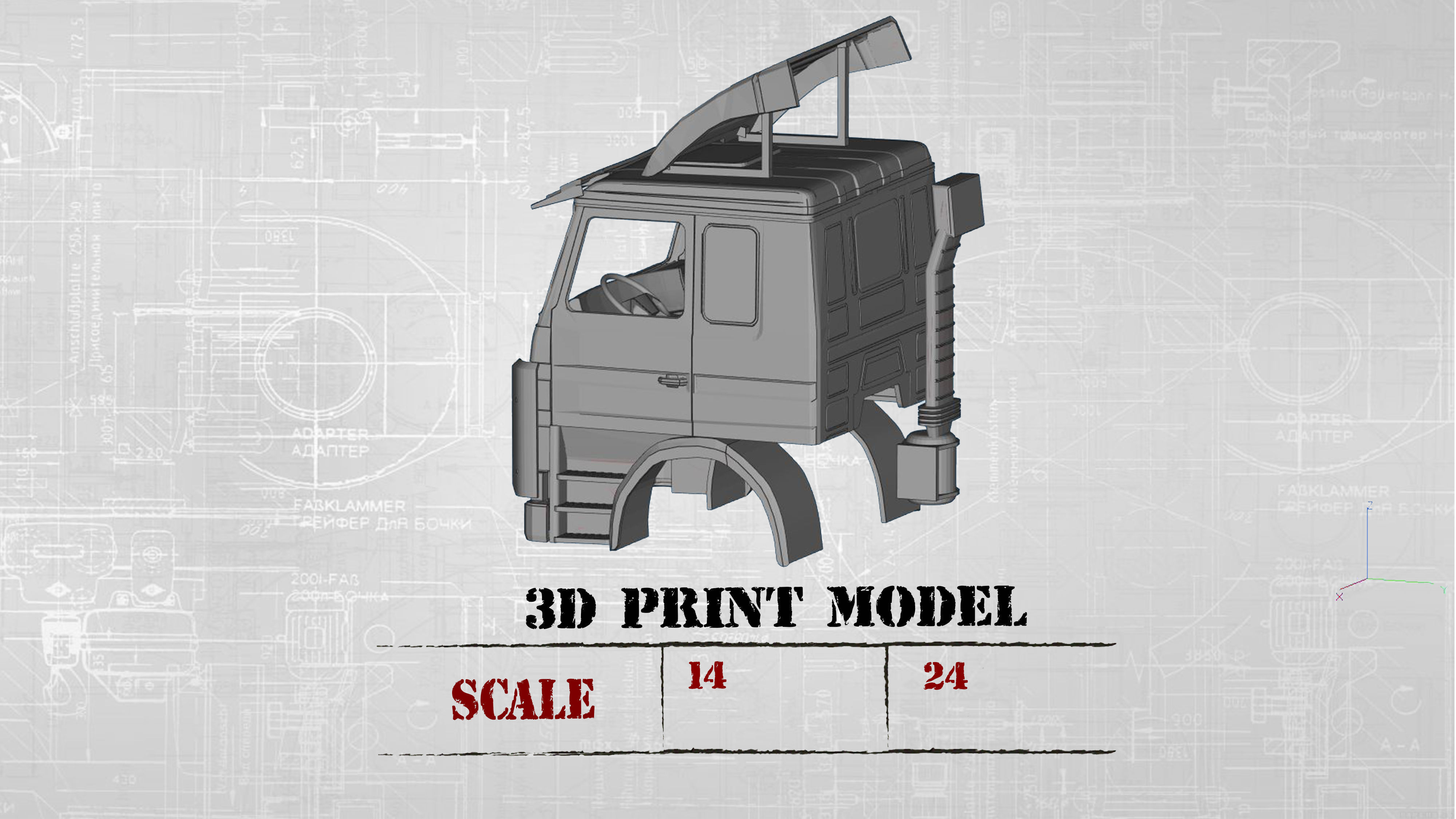 Cabin Printable Old Truck 3D Model STL 3D print model_1